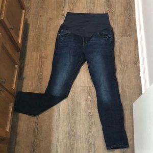 Dark wash maternity jeans